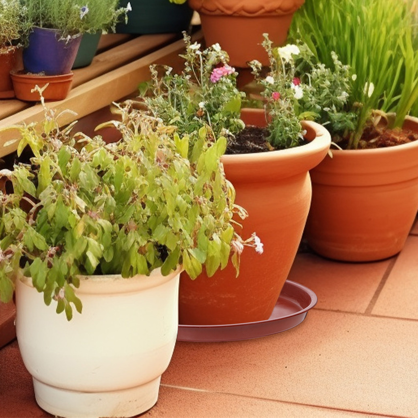20Pcs Red Plastic Plant Pot Sa - огляд і ціна Drip Tray Saucer